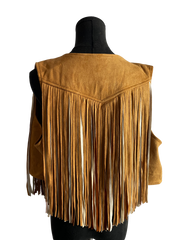 Camel Trendy Fringe Vest