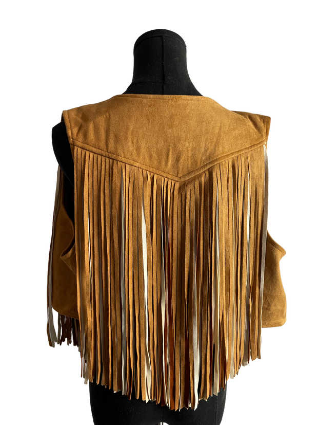 Camel Trendy Fringe Vest
