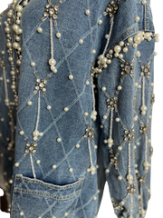Elaborate Beaded Denim Top