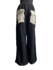 Black Patch Stitch Pant
