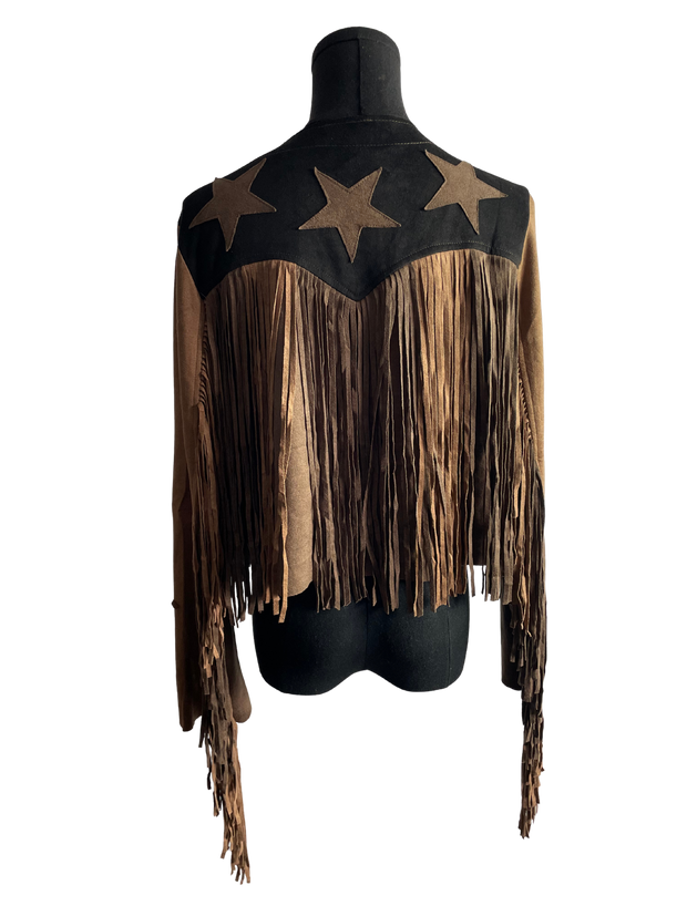 Mocha Trendy Fringe Jacket