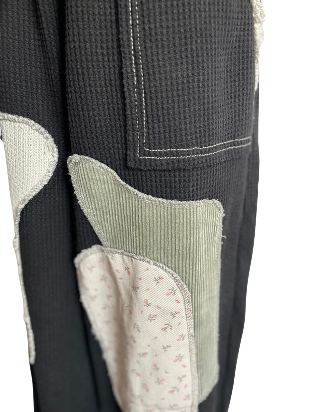 Black Patch Stitch Pant