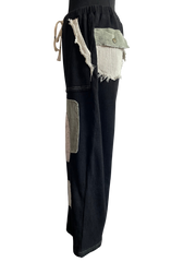 Black Patch Stitch Pant