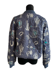 Blue Western Printed Jacket
