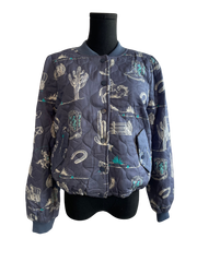 Blue Western Printed Jacket