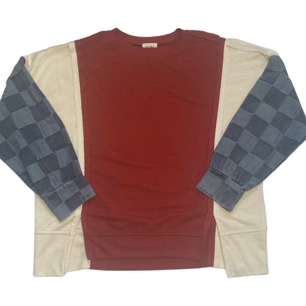 Washed Color Block Top