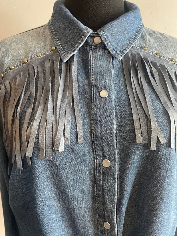 Silver Studded Fringe Shirt