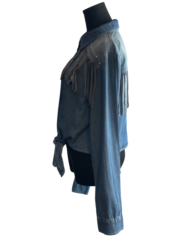 Silver Studded Fringe Shirt