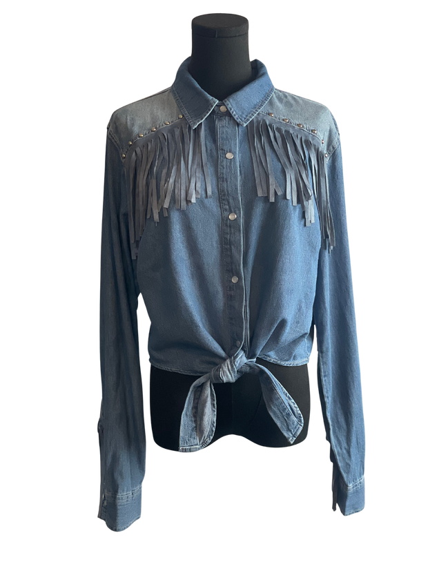 Silver Studded Fringe Shirt