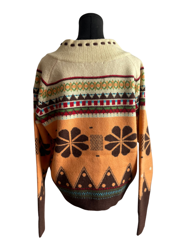 Vibrant Multi-Color Patterned Sweater