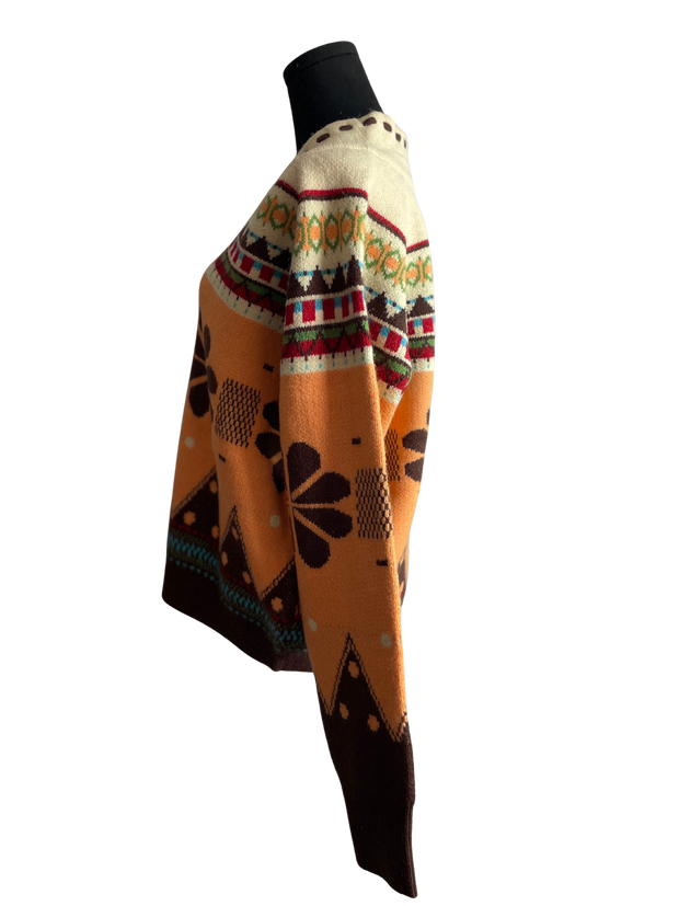 Vibrant Multi-Color Patterned Sweater