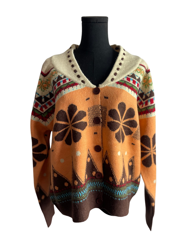Vibrant Multi-Color Patterned Sweater