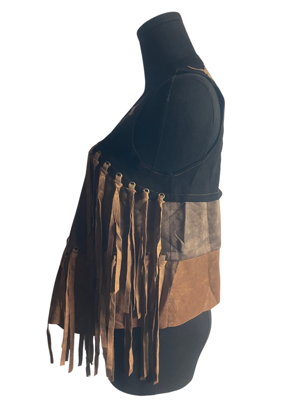 Mocha Trendy Fringe Vest