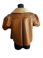 Faux Leather Babydoll Top
