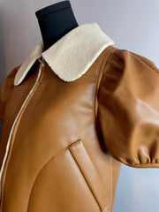 Faux Leather Babydoll Top