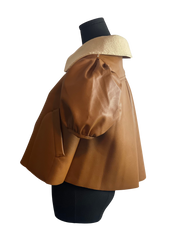 Faux Leather Babydoll Top