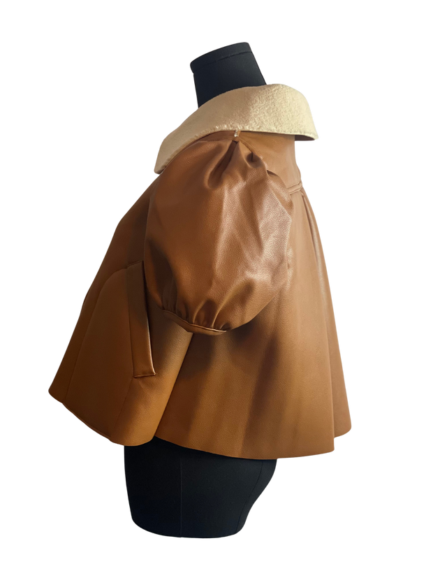 Faux Leather Babydoll Top