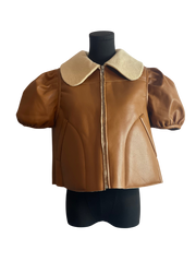 Faux Leather Babydoll Top