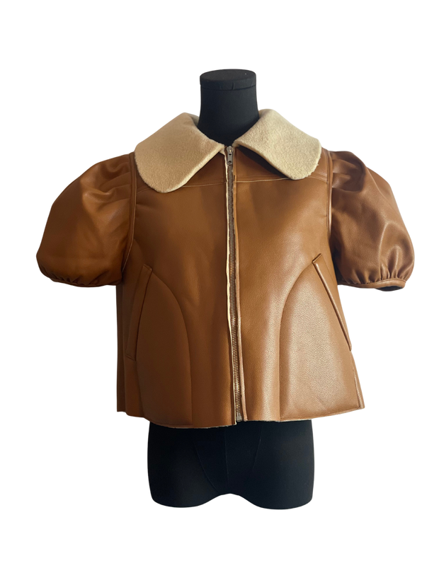 Faux Leather Babydoll Top