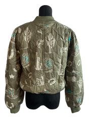 Olive Western Printed Jacket