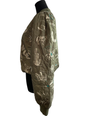 Olive Western Printed Jacket