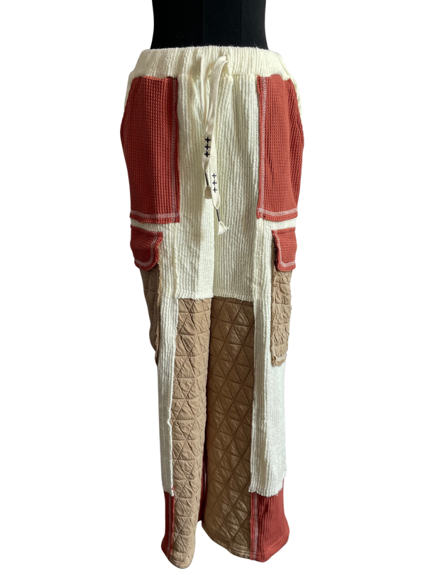 Latte/Brick Relaxed Stitch Pant