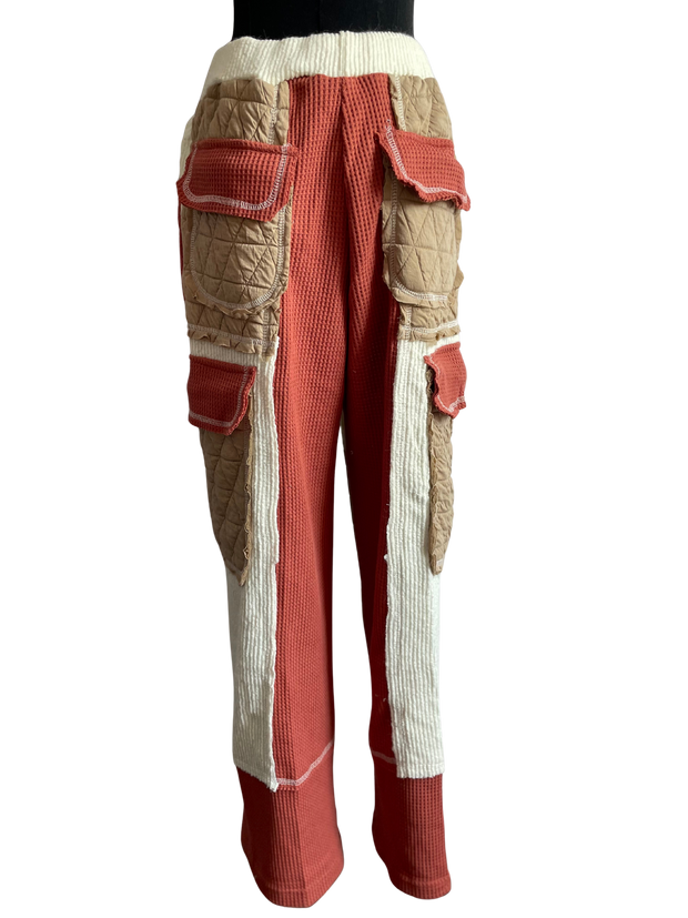 Latte/Brick Relaxed Stitch Pant