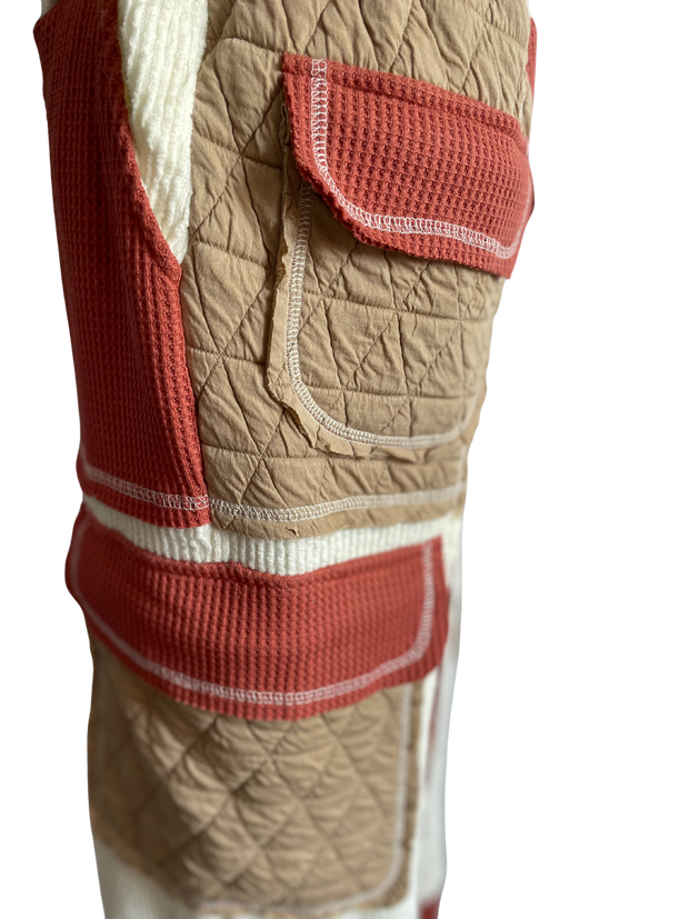 Latte/Brick Relaxed Stitch Pant
