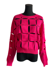 Electric Pink Slit Sweater