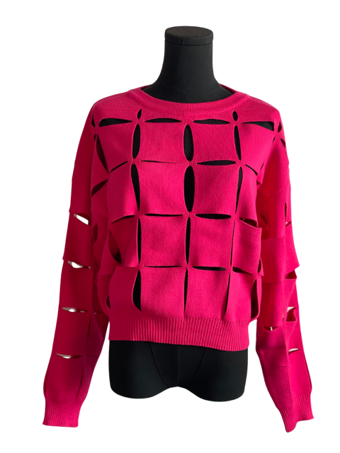 Electric Pink Slit Sweater