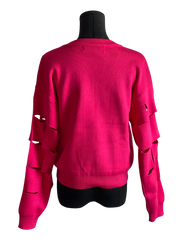 Electric Pink Slit Sweater