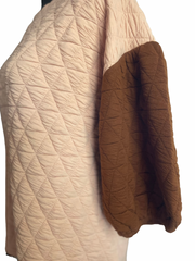 Quilted Puff Sleeve Jogger Set- Blush/Rust
