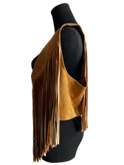 Camel Trendy Fringe Vest