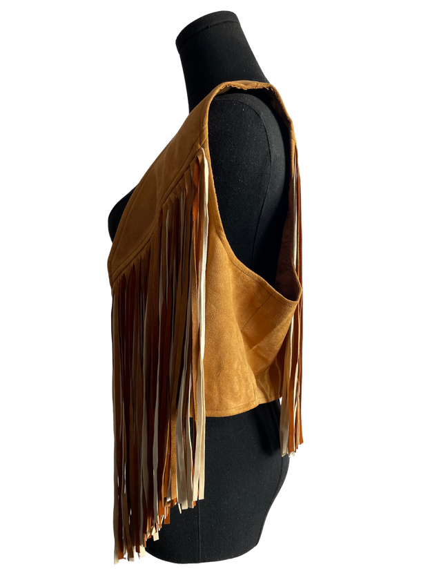 Camel Trendy Fringe Vest