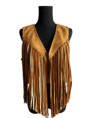 Camel Trendy Fringe Vest