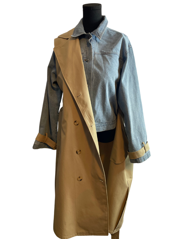 2 In 1 Denim Trench Coat