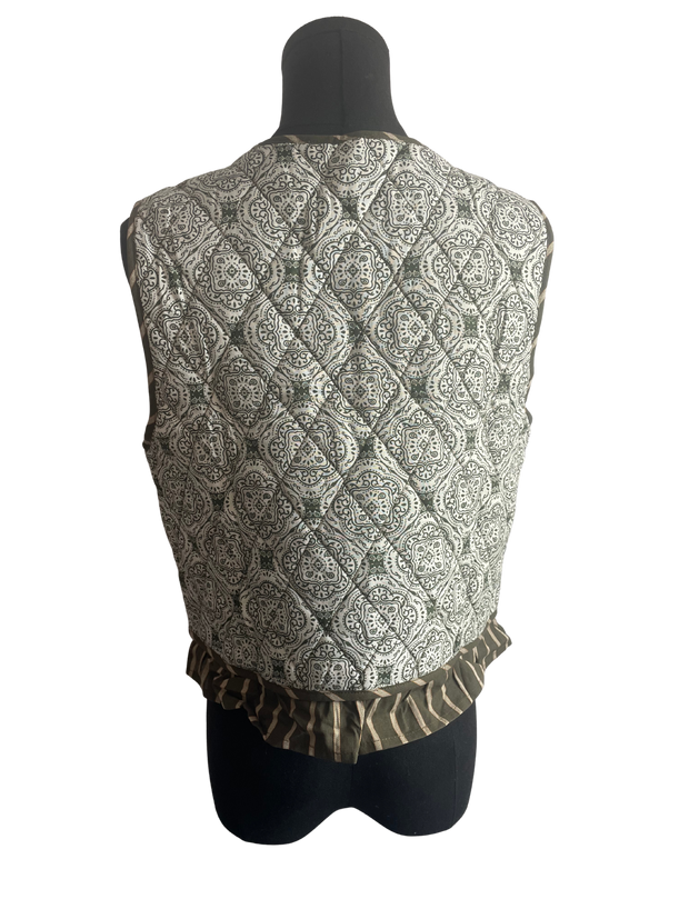 Quilted Olive Paisley Vest