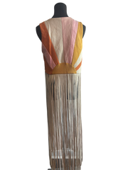 Color Block Fringe Vest