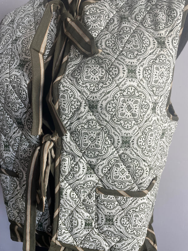 Quilted Olive Paisley Vest
