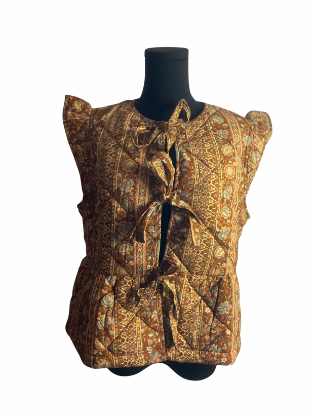 Multi-Colored Floral Quilted Vest