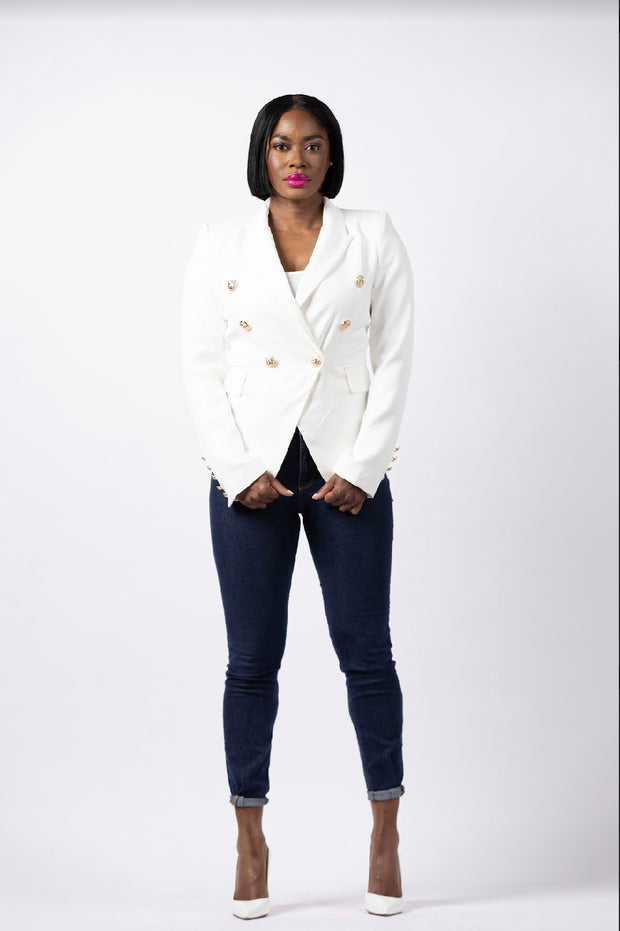 White Military Blazer